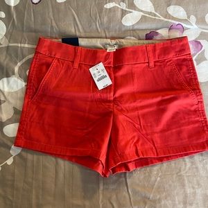 NWT J. Crew Factory coral chino shorts